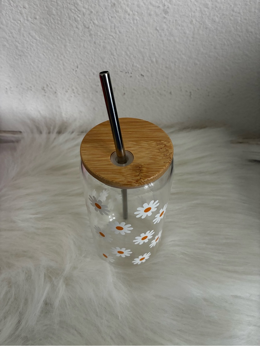 FREE IN BUNDLE Daisy jar with metal straw - Picture 3 of 3